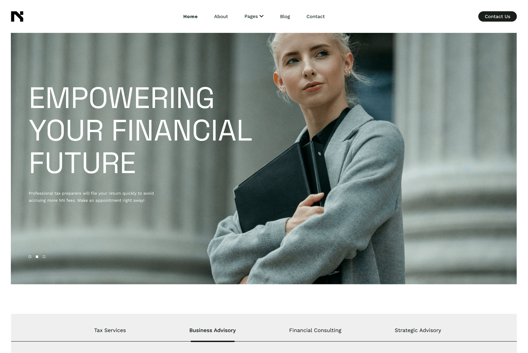 NestFund - A sleek and professional Joomla template for service firms